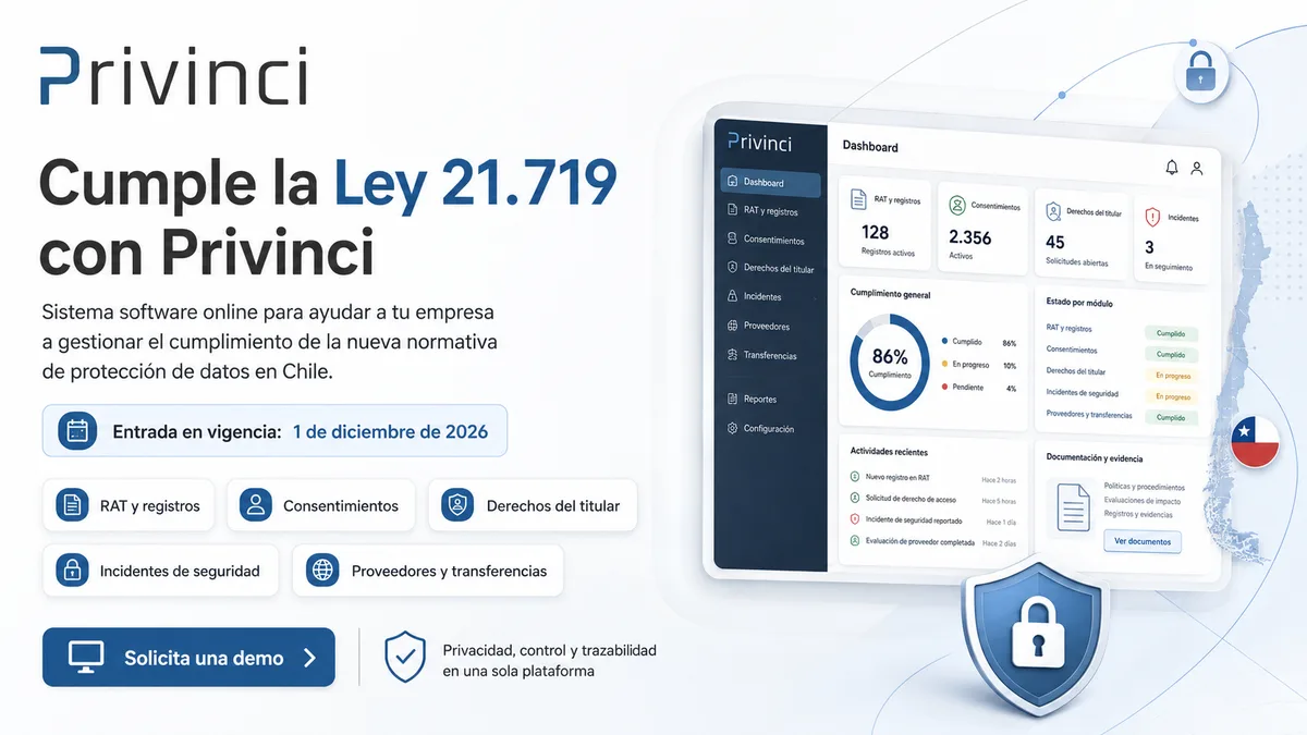 Privinci, plataforma SaaS para gestionar el cumplimiento de la Ley 21.719